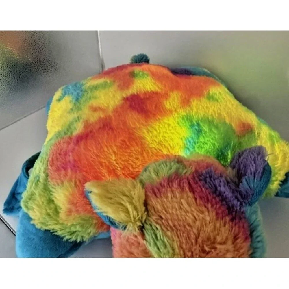Pillow Pets Glow Pet Light Up Rainbow Tie Dye Bear 2013 Nite Lite Tested Working